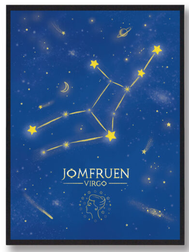 Stjernebillede jomfruen - blå