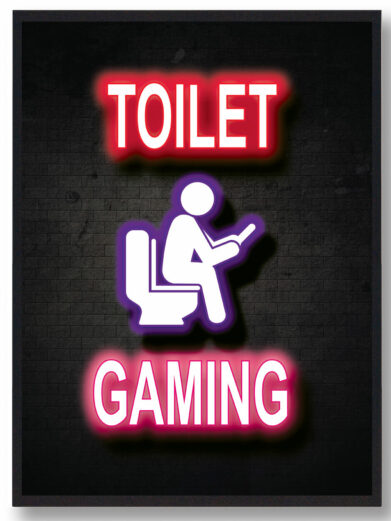 Toilet gaming - neon gamerplakater