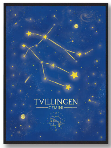 Stjernebillede tvillingen - blå