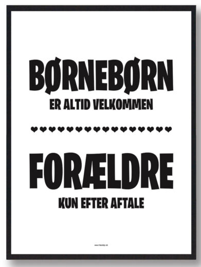 Børnebørn er velkommen - plakat