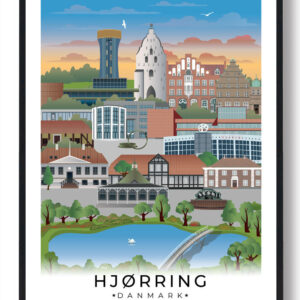 Hjørring plakat med hvid kant