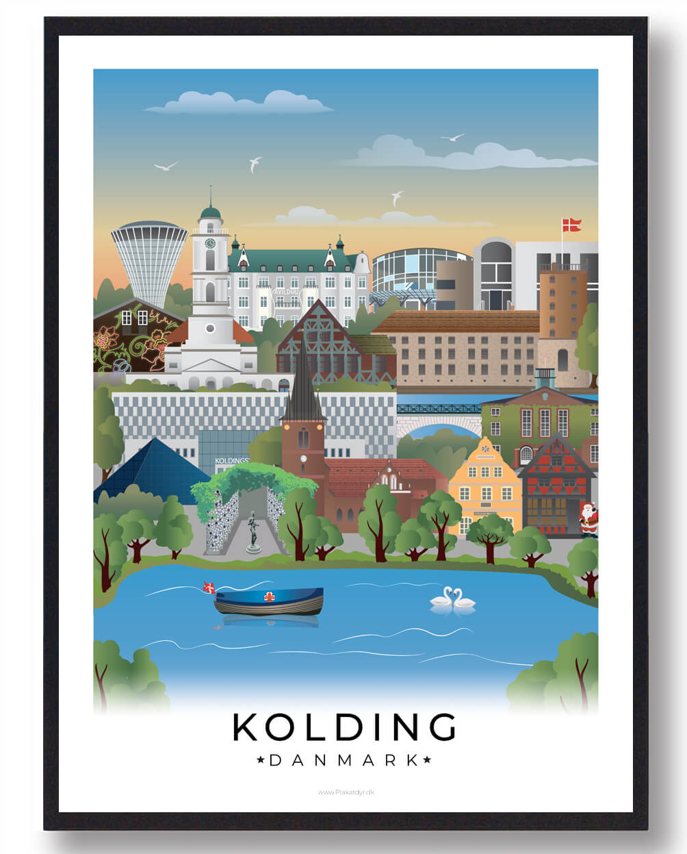 Kolding Byplakat Med Hvid Kant Størrelse: Xl 70x100cm