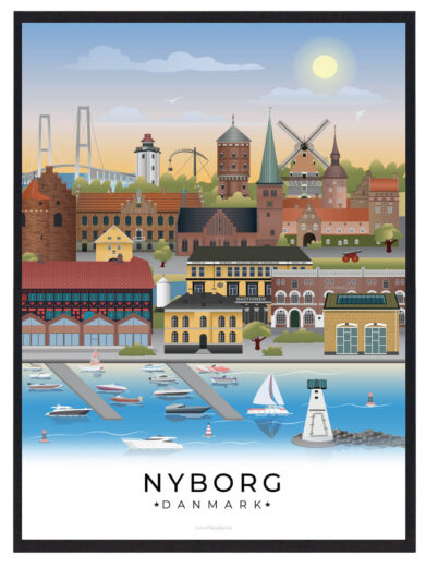 Lærredsprint Nyborg bybillede