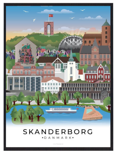 Lærredsprint Skanderborg bybillede