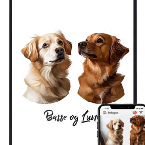 Hundeportræt af 2 hunde – plakat