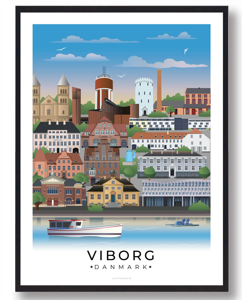 Viborg Plakat Med Hvid Kant