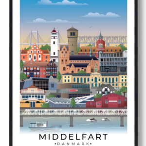Middelfart plakat med hvid kant