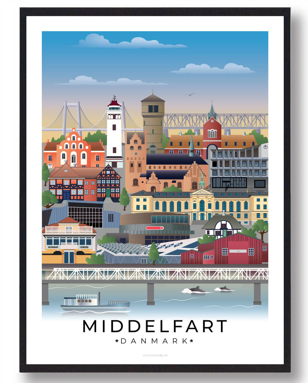 Middelfart Plakat Med Hvid Kant Størrelse: 70x100cm