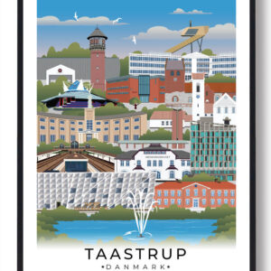 Taastrup byplakat med hvid kant