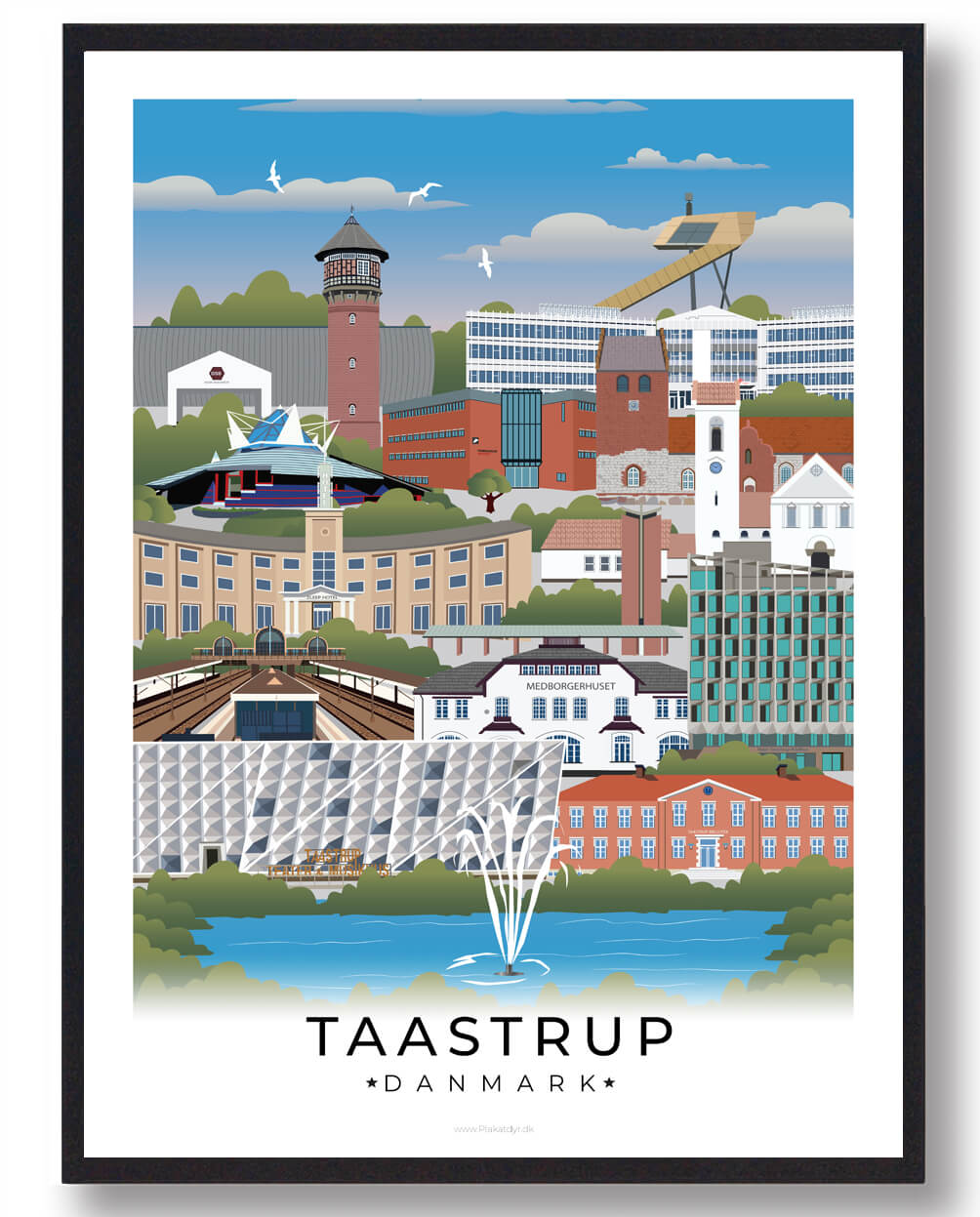 Taastrup Byplakat Med Hvid Kant Størrelse: 21x29 7cm