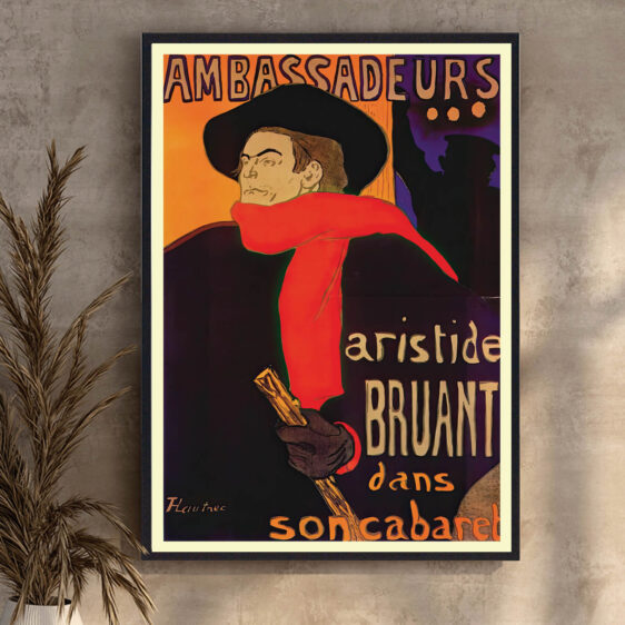 En ikonisk plakat, der indfanger stemningen fra Ambassadeurs i Paris. Perfekt til dem, der elsker Belle Époque og vintage æstetik.