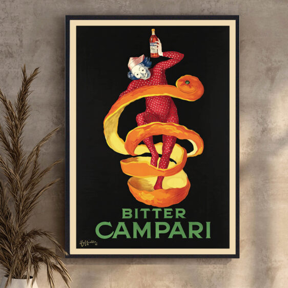 Klee skaber en visuel fortolkning af Bitter Campari med stærke, kontrasterende farver og former, der udtrykker den bitre intensitet i drikken.