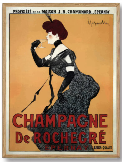 Et dekorativt indslag med vintage-charme. Denne plakat bringer en følelse af glamour og eksklusivitet til ethvert rum.