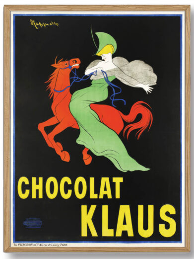 En smuk illustration, der fremhæver den franske tradition for chokoladefremstilling og den luksus, der følger med mærket Chocolat Klaus. Et perfekt valg for både kunst- og chokoladeentusiaster.