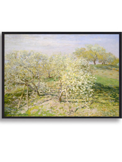 Maleriet emmer af forårets friskhed, hvor blomsterne nærmest vibrerer af liv i den blide brise. Monet formidler naturens enkle skønhed og den glæde, der følger med årstidens fornyelse.