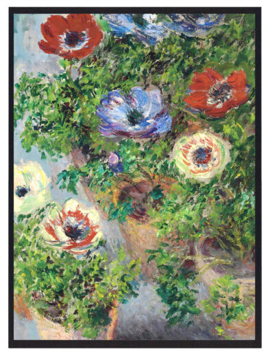 Værket afspejler Monets sans for det nære og det smukke i hverdagens øjeblikke, med fokus på de fine detaljer i anemonernes struktur. Den enkle vase og blomsterne giver en følelse af ro, som om tiden står stille for at værdsætte naturens skønhed.