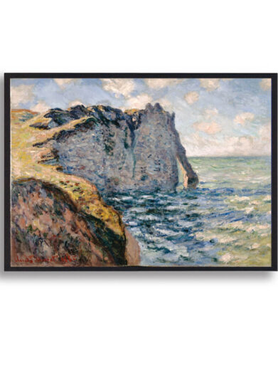 Monet fanger kystens store drama, men i en impressionistisk stil, hvor farver og lys er de vigtigste elementer. Den dramatiske bue af Manneport og det livlige hav giver en dynamik til værket, selvom det ikke viser menneskelig aktivitet.