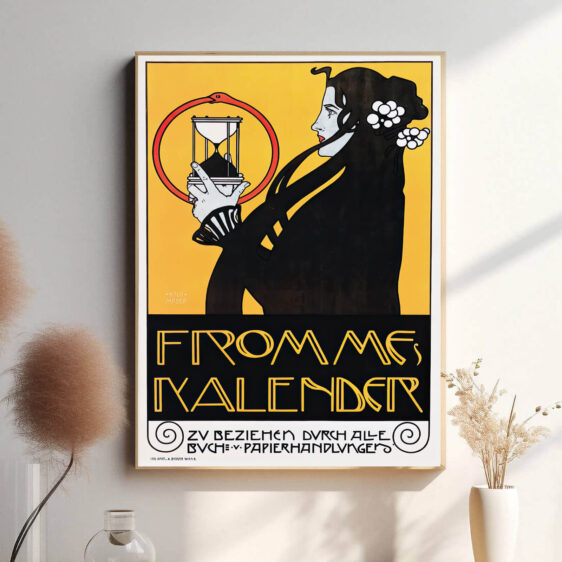 Med sine bløde linjer og dekorative elementer er denne plakat et smukt eksempel på Art Nouveau-stilen. Perfekt til elskere af vintage grafik.