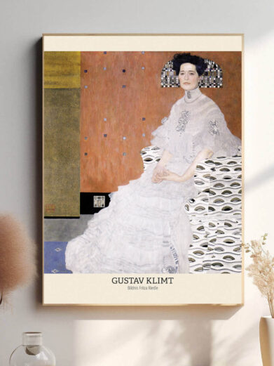 Klimt kombinerer en stram portrætteknik med dekorative elementer, der antyder hans senere, mere abstrakte stil. De geometriske mønstre i baggrunden og kjolen skaber en illusion af flade og dybde på samme tid.