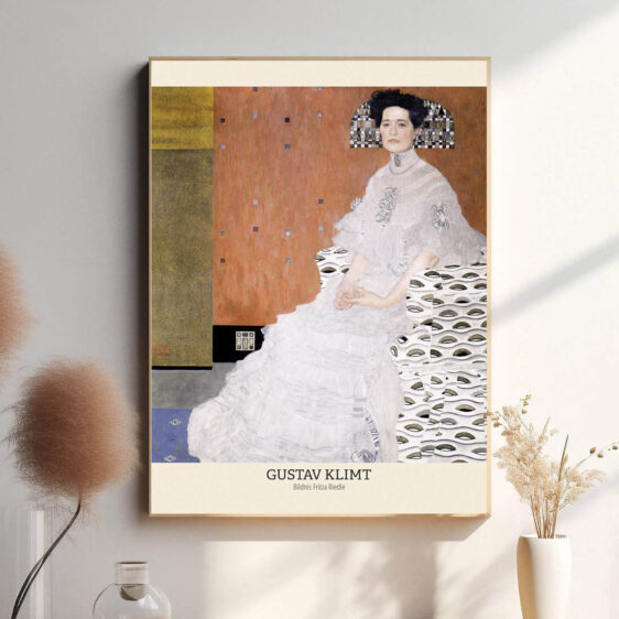 Klimt kombinerer en stram portrætteknik med dekorative elementer, der antyder hans senere, mere abstrakte stil. De geometriske mønstre i baggrunden og kjolen skaber en illusion af flade og dybde på samme tid.