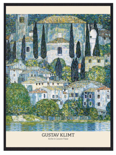 Kirche in Cassone rummer en underliggende spiritualitet, hvor kirkens arkitektur og det omkringliggende landskab ser ud til at smelte sammen i et fredfyldt samspil. Klimts evne til at fange både naturens og menneskets åndelige elementer giver værket en følelse af ro og eftertænksomhed.