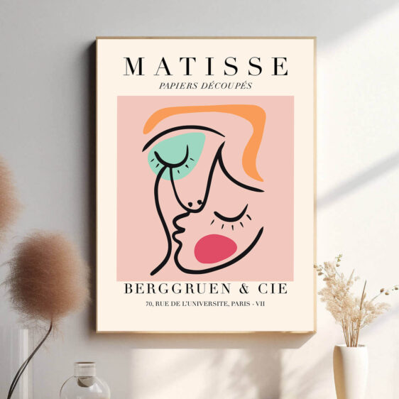 I dette værk bruger Matisse den lyserøde farve til at tilføre en livlig energi til ansigtet. De grafiske linjer, der skaber ansigtets struktur, kombineres med den varme tone for at skabe et dynamisk og udtryksfuldt portræt.