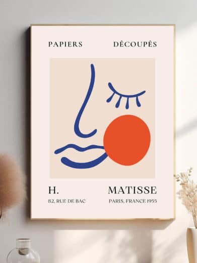 I dette værk skaber Matisse et portræt ved at reducere ansigtets former til deres enkleste elementer. Den dybe blå farve fungerer som et følelsesmæssigt udtryk, som forstærker den symbolske betydning af det menneskelige ansigt.
