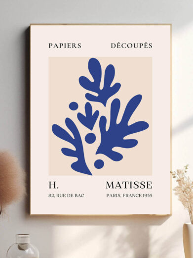 I Blue Leaves bruger Matisse de blå blade til at skabe en visuel rytme. Deres organiske former ser ud til at bevæge sig og vokse, hvilket giver værket både balance og dynamik, samtidig med at farven binder elementerne sammen.