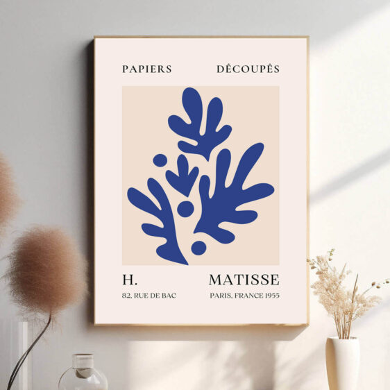 I Blue Leaves bruger Matisse de blå blade til at skabe en visuel rytme. Deres organiske former ser ud til at bevæge sig og vokse, hvilket giver værket både balance og dynamik, samtidig med at farven binder elementerne sammen.
