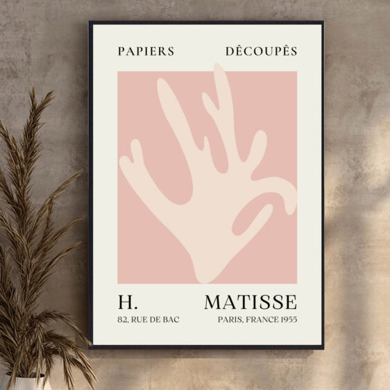 Leaf Decoupés af Henri Matisse er et smukt eksempel på hans brug af papirklipte former til at skabe organiske, naturlige mønstre. De stiliserede blade fremstår både abstrakte og genkendelige, og Matisse formår at udtrykke naturens livskraft på en grafisk og forenklet måde.