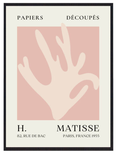 Matisse’s brug af papirklip til at fremstille bladene skaber en visuel enkelhed, samtidig med at det bevarer en dybde i kompositionen. Leaf Decoupés udstråler en følelse af balance og ro, hvor form og farve arbejder sammen for at skabe harmoni.