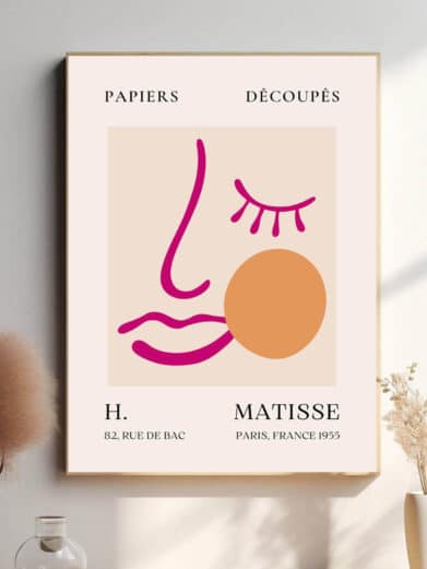 I Pink Face bruger Matisse en minimalistisk tilgang til at skildre ansigtet, hvor den bløde pink farve tilføjer en følelse af varme og intimitet. De enkle linjer og kurver giver ansigtet en sensuel og udtryksfuld karakter.