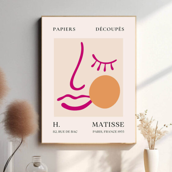 I Pink Face bruger Matisse en minimalistisk tilgang til at skildre ansigtet, hvor den bløde pink farve tilføjer en følelse af varme og intimitet. De enkle linjer og kurver giver ansigtet en sensuel og udtryksfuld karakter.