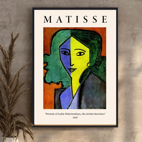 Matisse giver Portrait of Lydia Delectorskaya en livlig energi gennem sine karakteristiske farvevalg og enkle, men udtryksfulde linjer. Portrættet reflekterer både personlighed og kunstnerisk nysgerrighed.