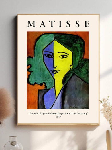 Portrait of Lydia Delectorskaya af Henri Matisse fanger en stille, næsten meditativ kvalitet i sin skildring af modellen. De rene linjer og subtile farver afslører både følsomhed og styrke i hendes udtryk.