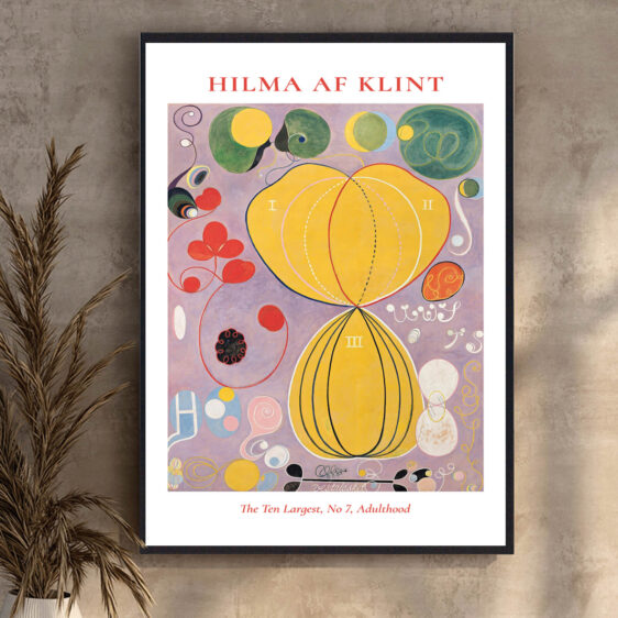 I dette værk skaber Hilma af Klint et rigt og abstrakt landskab fyldt med geometriske former og farver, der afspejler en dyb åndelig rejse. "The Ten Largest No. 7" er en del af serien, der undersøger menneskets åndelige og fysiske udvikling. Farverne er levende og kraftfulde, og værket udfordrer beskueren til at reflektere over livets cyklus og menneskets søgen efter højere bevidsthed.