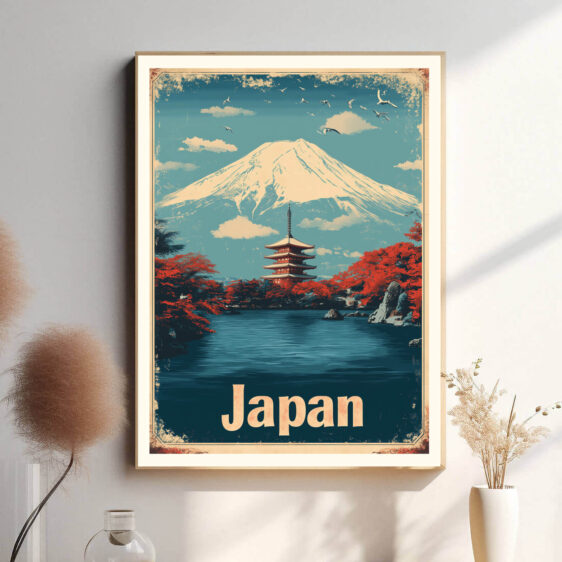 Japansk bygning der står foran mount fiji bjerget