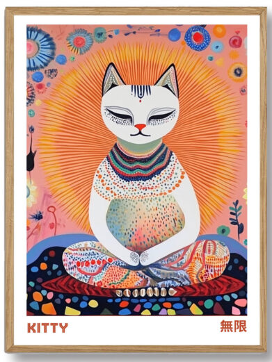 I denne illustration af en kat, der legende jagter en sommerfugl, fanger Hokusai øjeblikket med sin karakteristiske, dynamiske stil. Katten er udtryksfuld og bevægelig, og dens legende adfærd kontrasterer mod den rolige, naturlige baggrund.