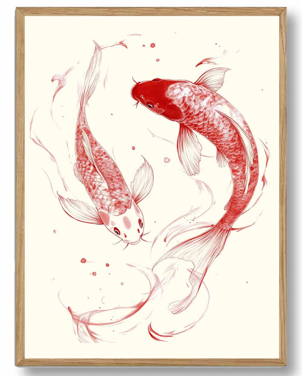 Katsushika Hokusai - Red Koi fish