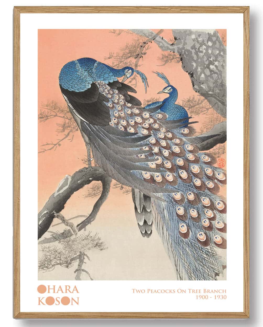 Ohara Koson - Two Peacooks on tree