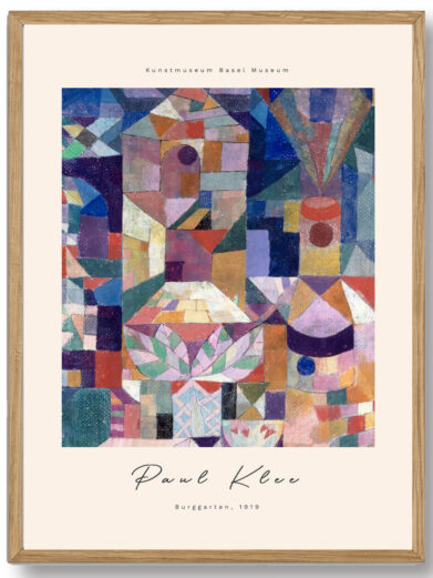 "Burggarten" er et visuelt udtryk for Klee's evne til at skabe en verden, hvor arkitektur og natur forenes i et surrealistisk og fængslende landskab.