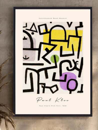I "Rich Port" fanger Klee havnens travlhed gennem forenklede, men kraftfulde visuelle elementer, der giver en følelse af aktivitet og handel.