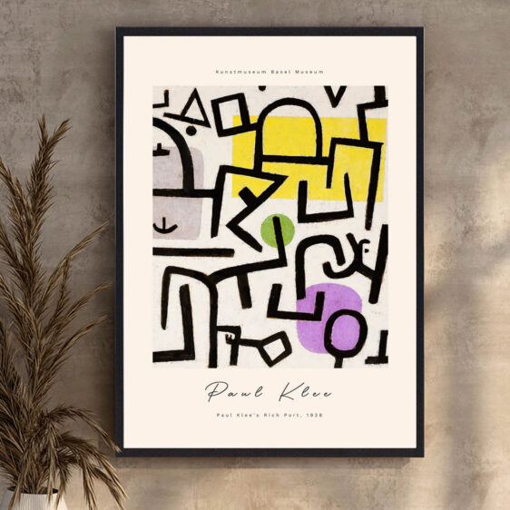 I "Rich Port" fanger Klee havnens travlhed gennem forenklede, men kraftfulde visuelle elementer, der giver en følelse af aktivitet og handel.