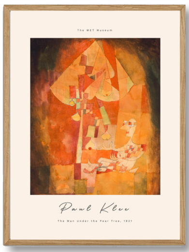 "The Pear Tree" af Klee er en poetisk og visuel hyldest til naturens skønhed, hvor træet fremstår både simpelt og komplekst gennem kunstnerens abstrakte udtryk.