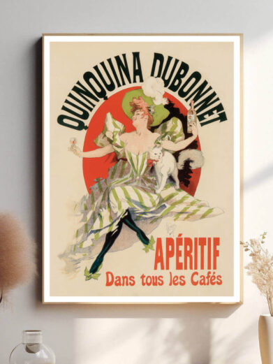 Denne plakat udstråler den fine balance af bitterhed og sødme, som Quinquina tilbyder. Perfekt for dem, der værdsætter traditioner og sofistikeret smag.