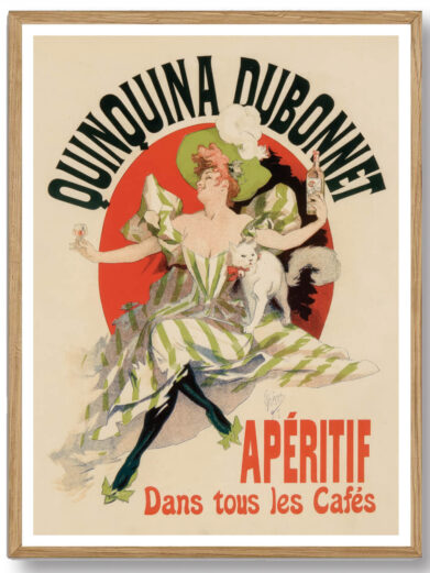 En smuk illustration, der bringer både tradition og luksus sammen i én plakat. Ideel til dem, der elsker retro og klassisk fransk reklamekunst.