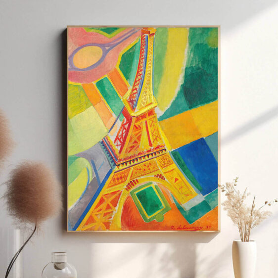 Denne plakat fremhæver Delaunays evne til at fange Paris’ livlige energi. Hans brug af cirkulære former og rytmiske farver reflekterer byens lys og bevægelse på en dramatisk og farverig måde.