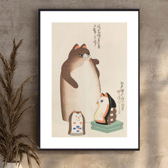 Shimizu Seifu Cats-plakaten fanger kattens smidighed og nysgerrighed i et elegant design. Den enkle, men udtryksfulde stil giver et tidløst kunstnerisk udtryk.