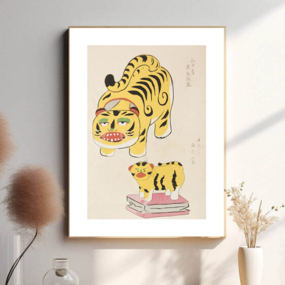 Tigeren repræsenterer mod og beskyttelse, fanget i et tidløst kunstnerisk udtryk.