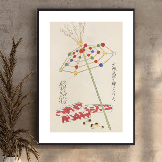 Shimizu Seifu Umbrella-plakaten balancerer finesse og minimalisme i et tidløst design.